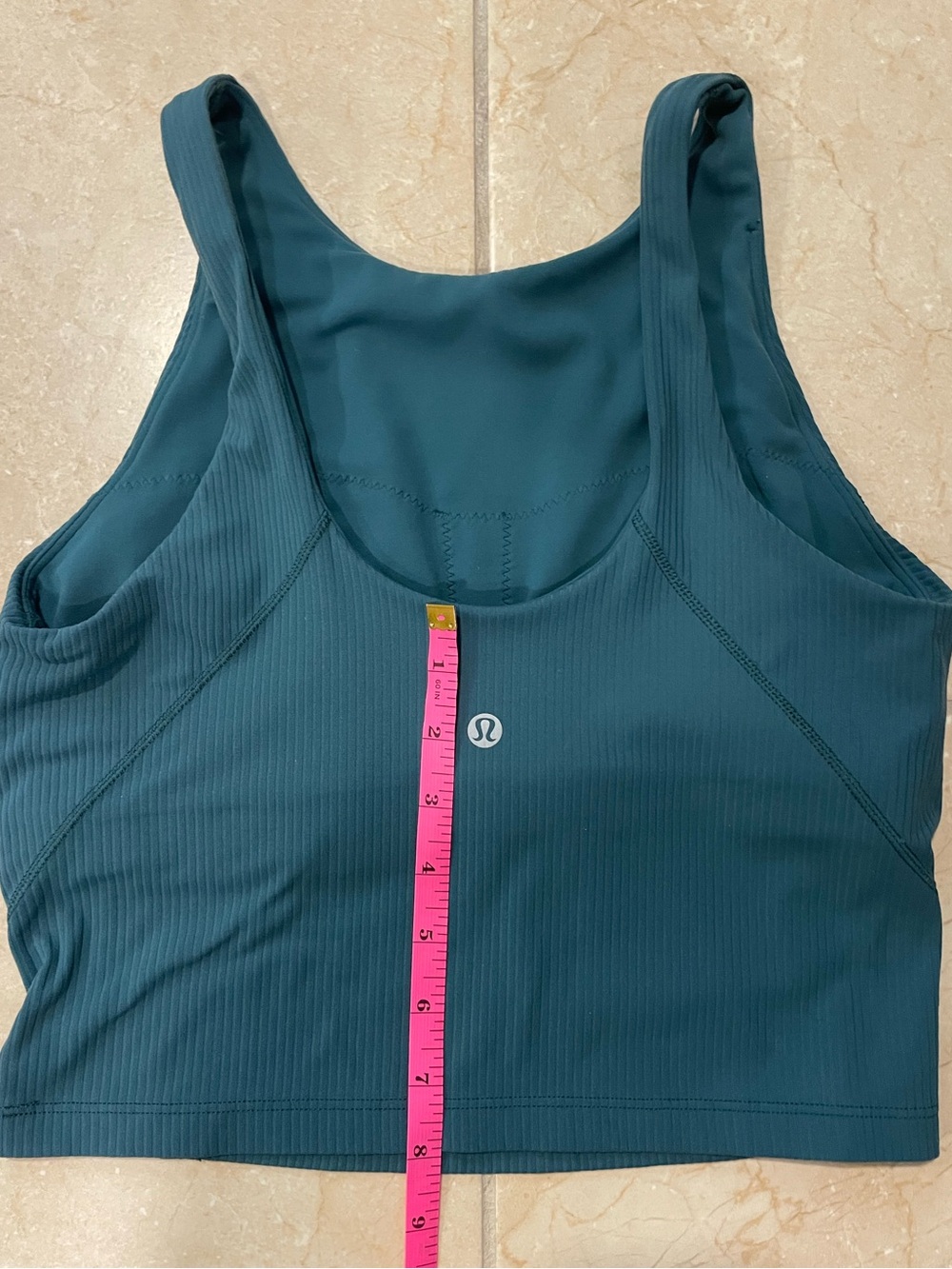 lululemon athletica Ribbed Deep Teal Scoop Neck Crop Tank - Picture 4 of 11